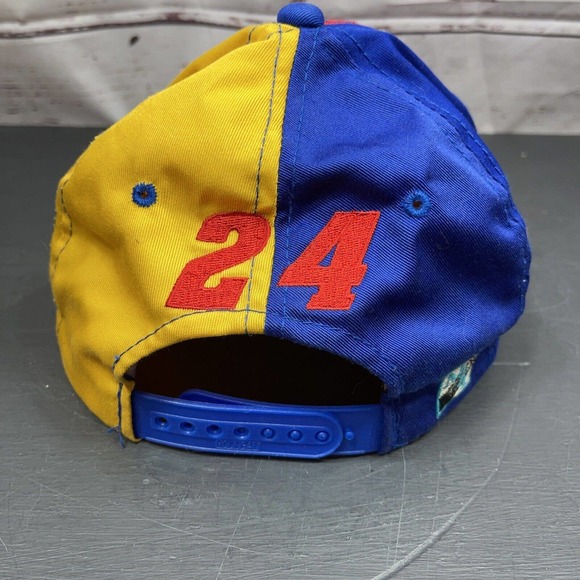 Jeff Gordon #24 Nascar Hat Color Block Red Yellow Blue Snap Back Young An Hat Co - Picture 3 of 8
